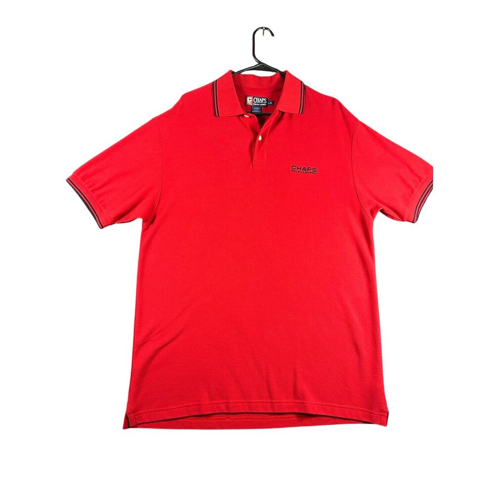 Vintage Chaps Ralph Lauren Red Polo Shirt Mens L 90s Y2K